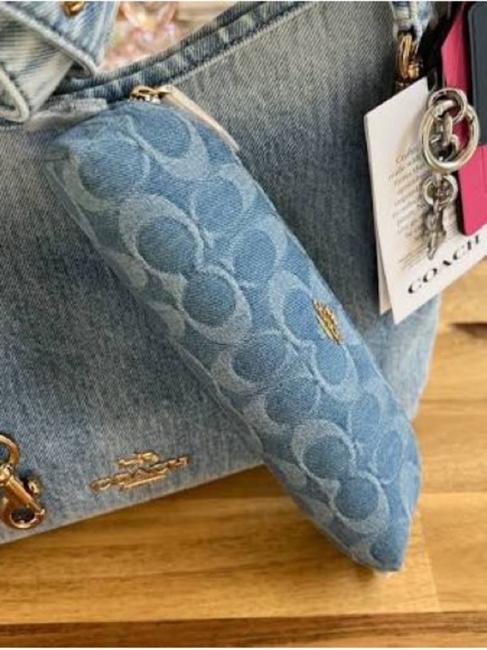 NWOT Coach Denim Pencil Pouch - Picture 4 of 7